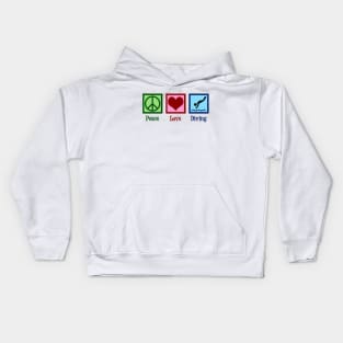 Peace Love Diving Kids Hoodie